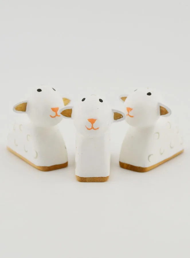 Kerststal - 3 Schapen 4 cm (pic 1)