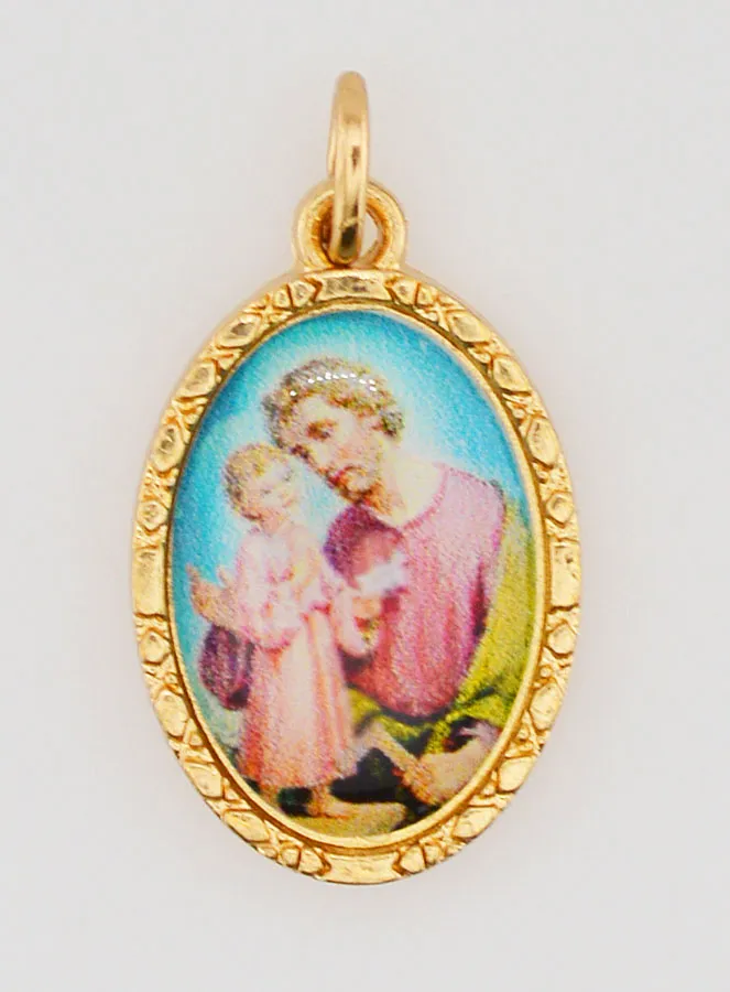 Medaillon met Gedraaide Rand 25mm - Heilige Jozef (pic 1)