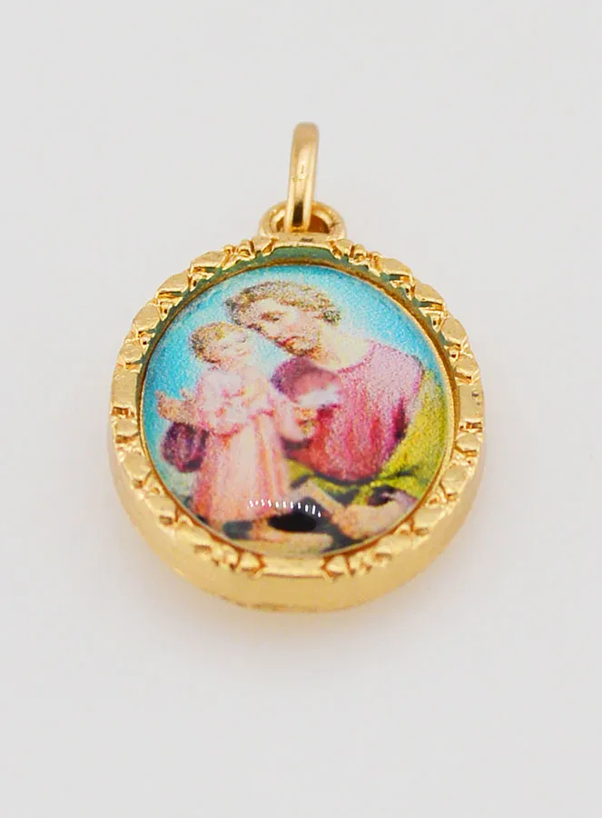 Medaillon met Gedraaide Rand 25mm - Heilige Jozef (pic 2)