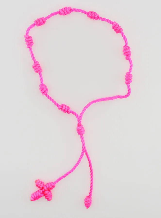 Tientje Armband met Neonroze Koord (pic 1)