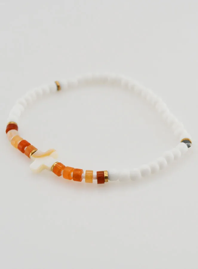 Religieuze Armband van Steen en Parelmoer - Bruin (pic 3)