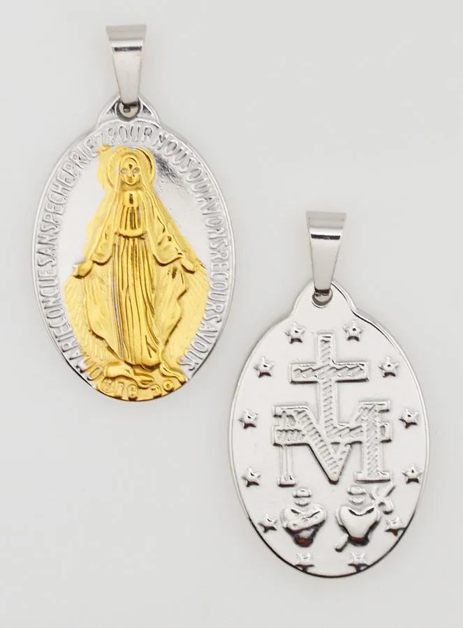 Tweekleurige Wonderdadige Medaille - 27mm (pic 3)