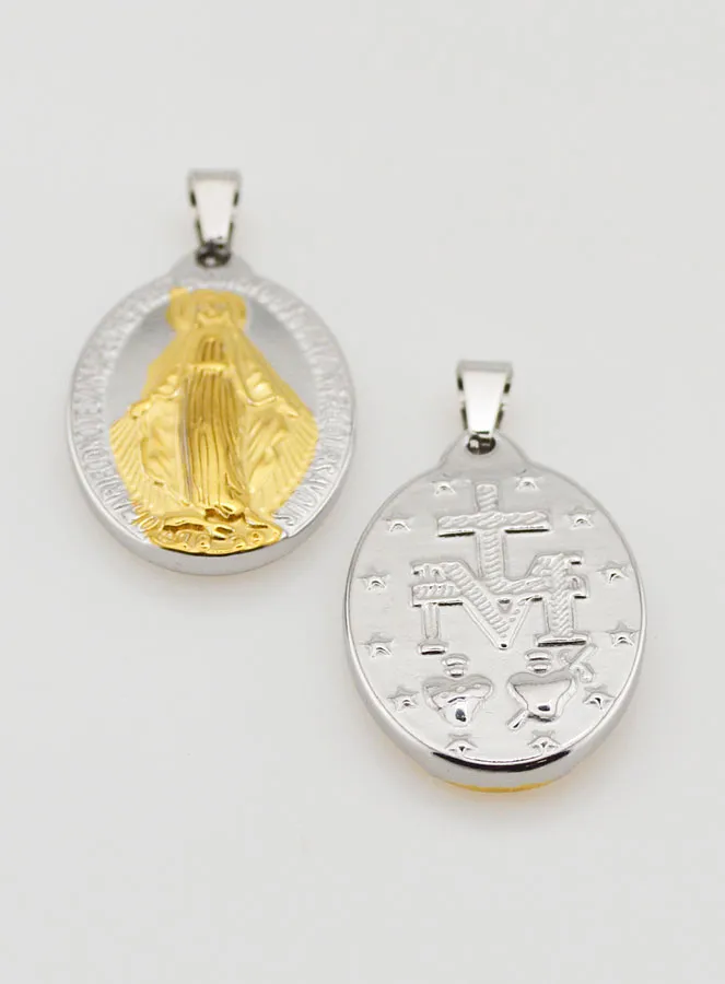 Tweekleurige Wonderdadige Medaille - 27mm (pic 4)
