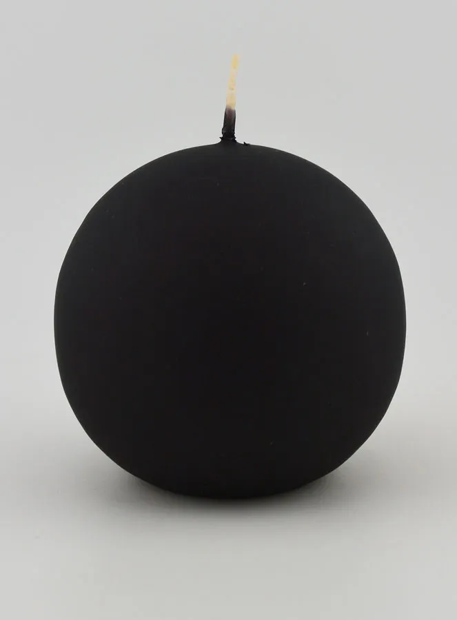 Kaars Kerstbal 8cm - Fluweel Zwart (pic 1)