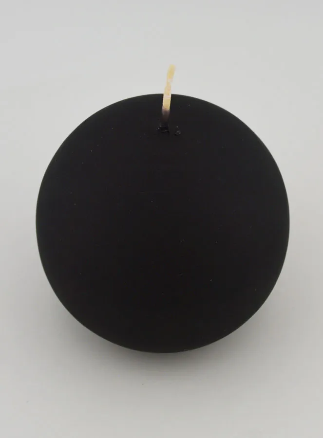 Kaars Kerstbal 8cm - Fluweel Zwart (pic 2)