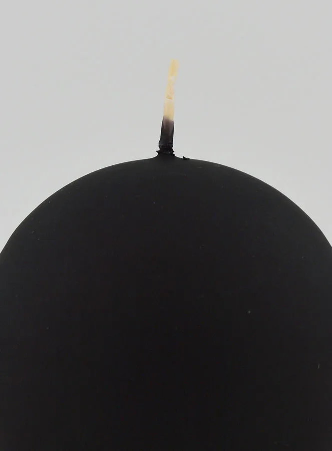 Kaars Kerstbal 8cm - Fluweel Zwart (pic 3)