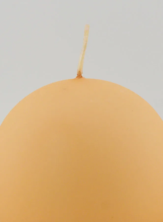 Kerstbal Kaars 8 cm - Crème Fluweel (pic 3)