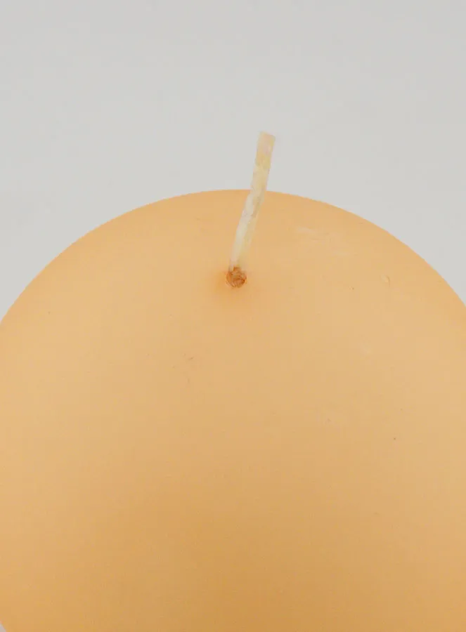 Kerstbal Kaars 8 cm - Crème Fluweel (pic 4)