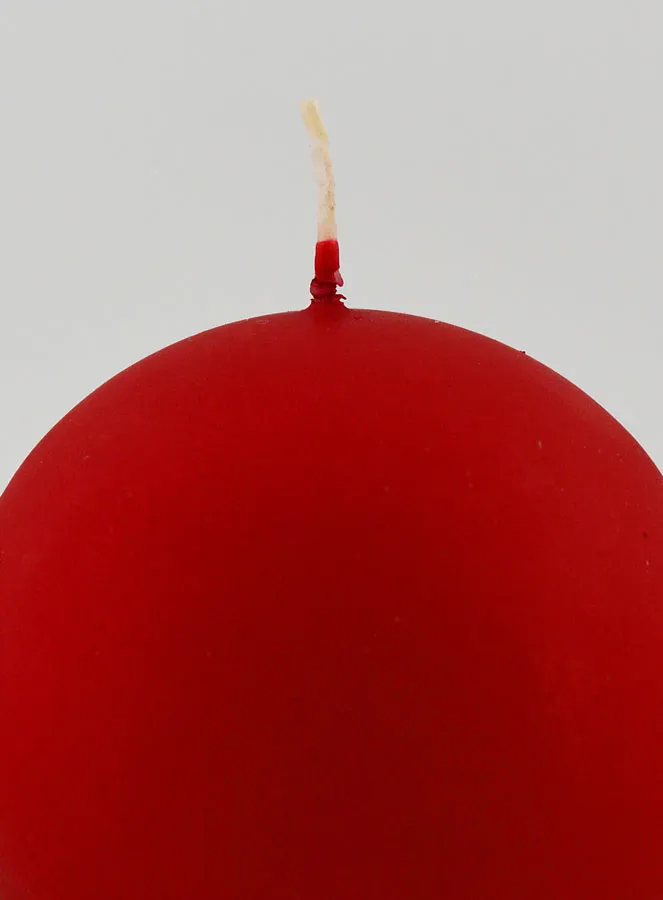 Kaars Kerstbal 8cm - Fluweel Rood (pic 3)