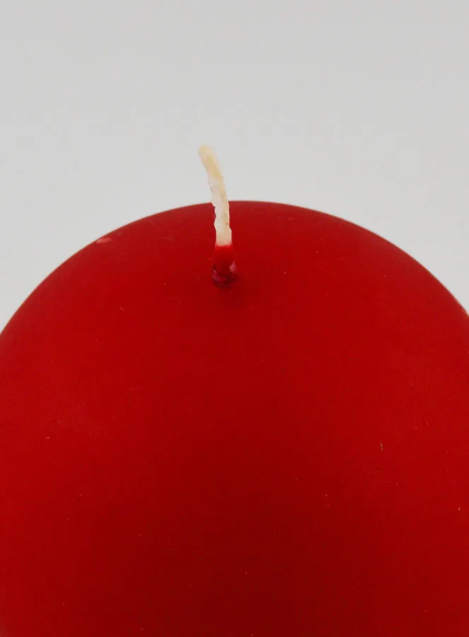 Kaars Kerstbal 8cm - Fluweel Rood (pic 4)