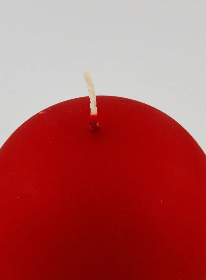 Decoratieve Kaars in Bolvorm - Mat Rood (pic 4)