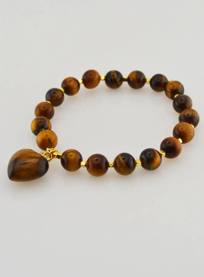 Edelsteen Armband met Hart - Tijgeroog (pic 4)