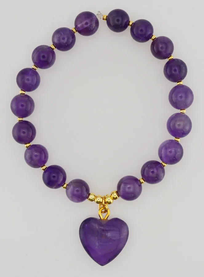 Edelsteen Armband Hart - Amethist (pic 1)