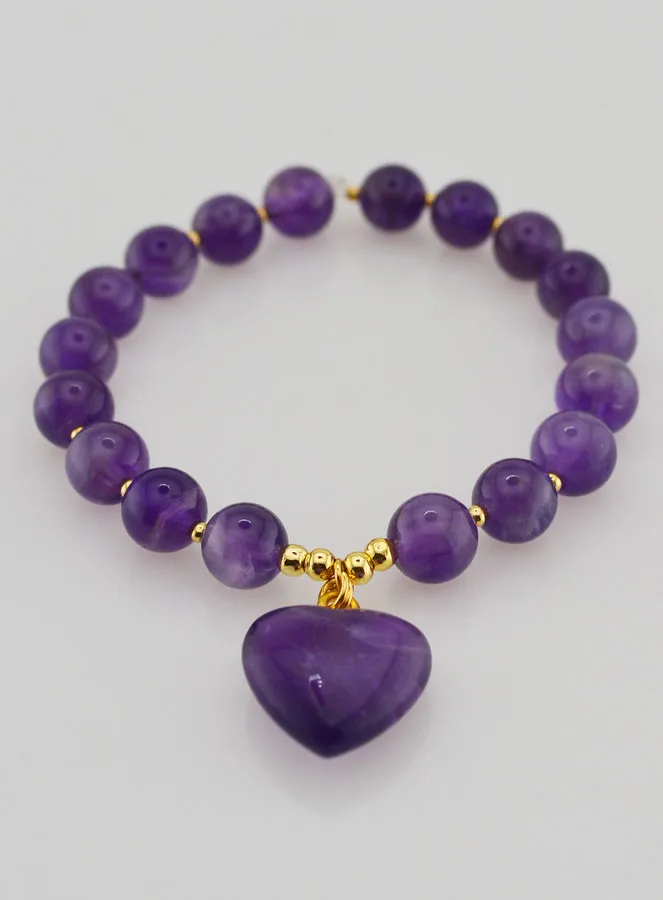 Edelsteen Armband Hart - Amethist (pic 2)