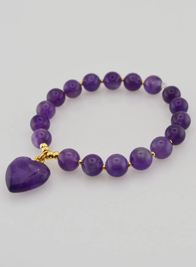 Edelsteen Armband Hart - Amethist (pic 3)