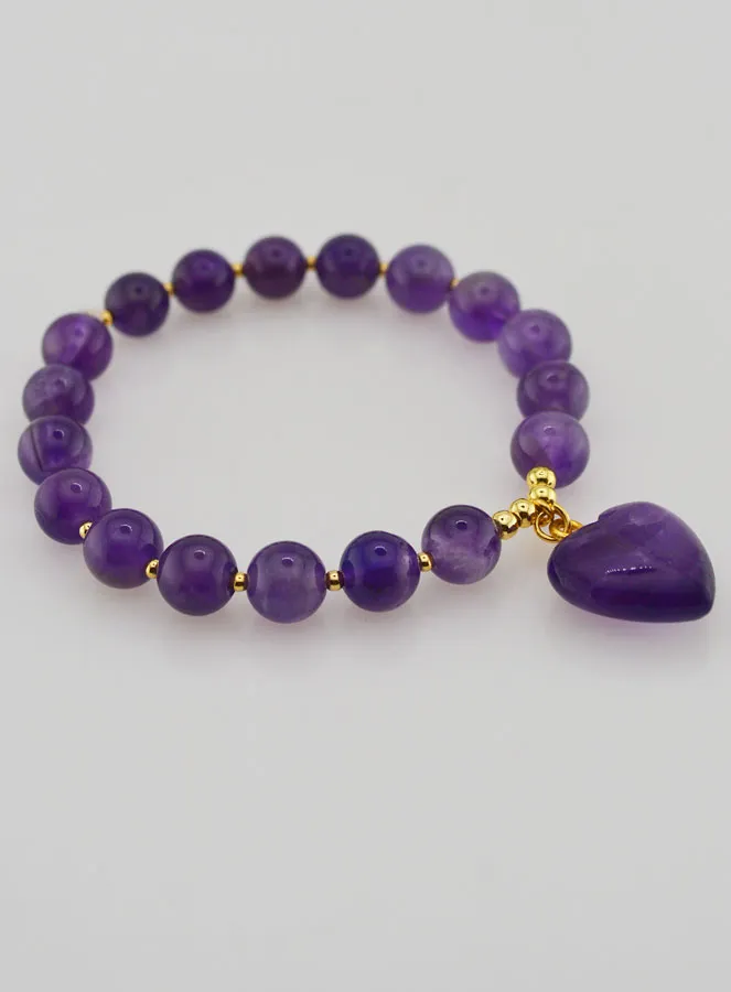 Edelsteen Armband Hart - Amethist (pic 4)