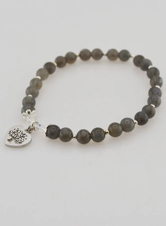 Armband van Natuursteen - Labradoriet en Levensboom (pic 3)