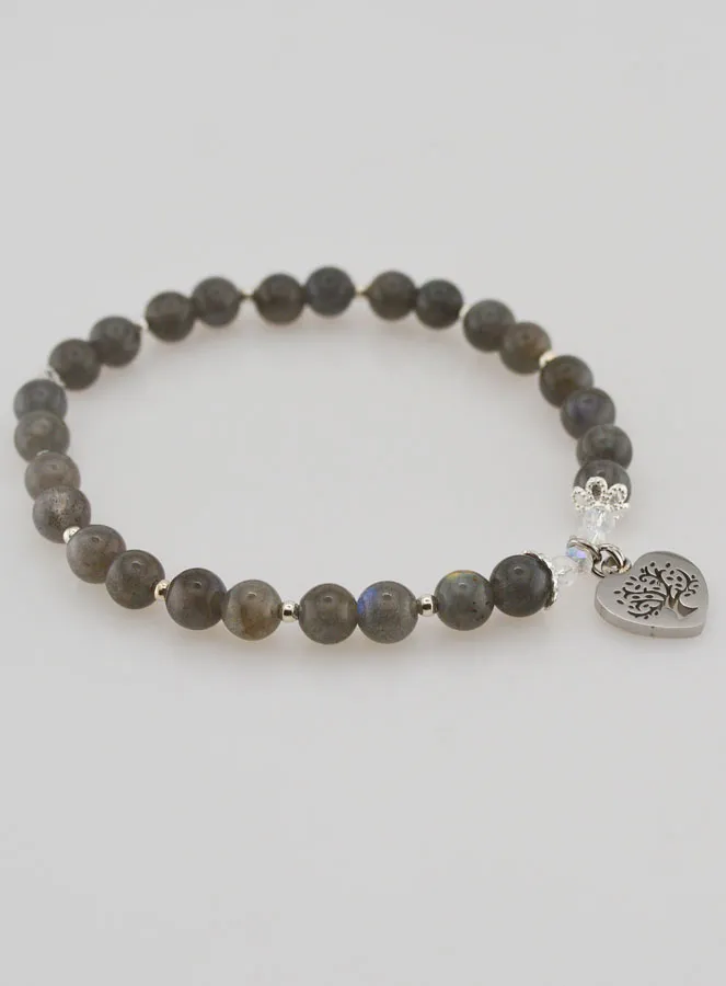 Armband van Natuursteen - Labradoriet en Levensboom (pic 4)