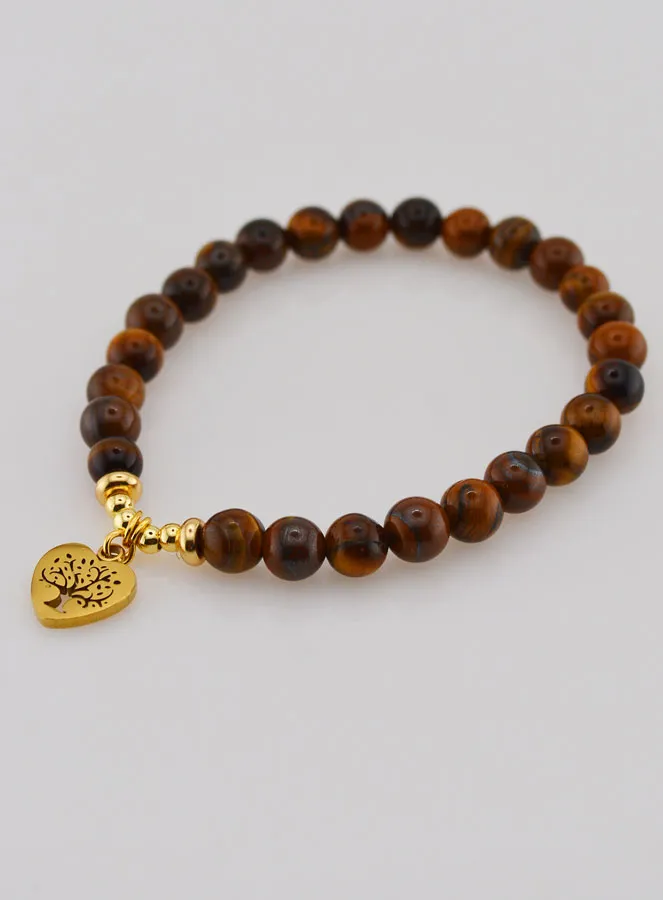 Armband van Natuursteen - Tijgeroog en Levensboom (pic 3)