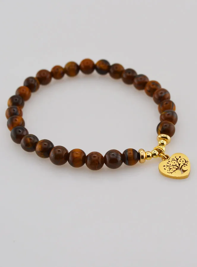 Armband van Natuursteen - Tijgeroog en Levensboom (pic 4)