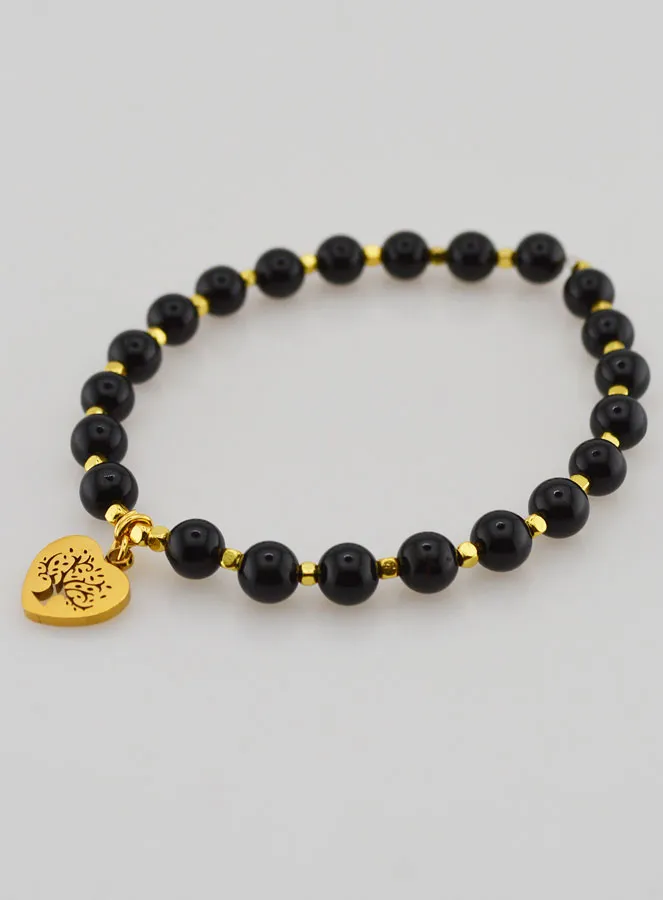 Armband van Natuursteen - Toermalijn en Levensboom (pic 3)