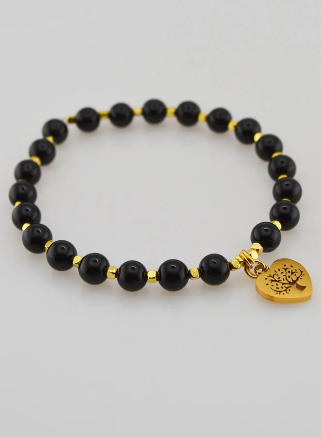 Armband van Natuursteen - Toermalijn en Levensboom (pic 4)