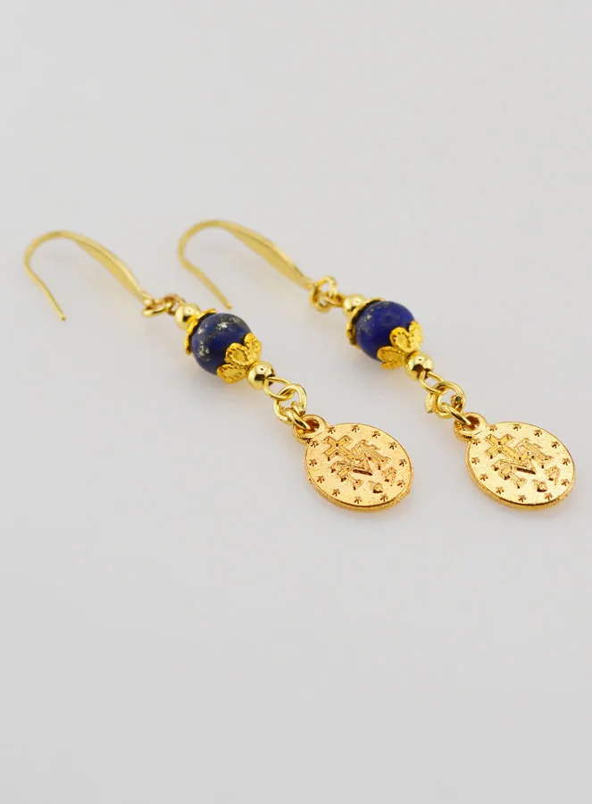 Wonderdadige Medaille - Oorbellen van Lapis Lazuli (pic 3)