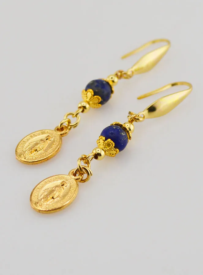 Wonderdadige Medaille - Oorbellen van Lapis Lazuli (pic 4)