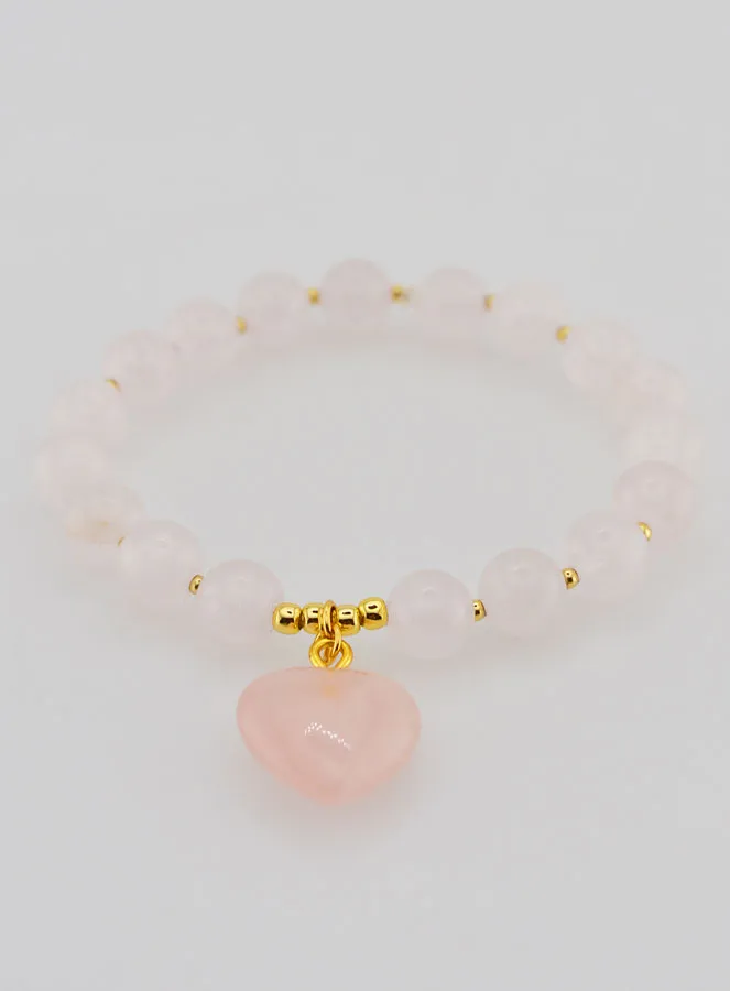 Edelsteen Armband Hart - Rozenkwarts (pic 2)
