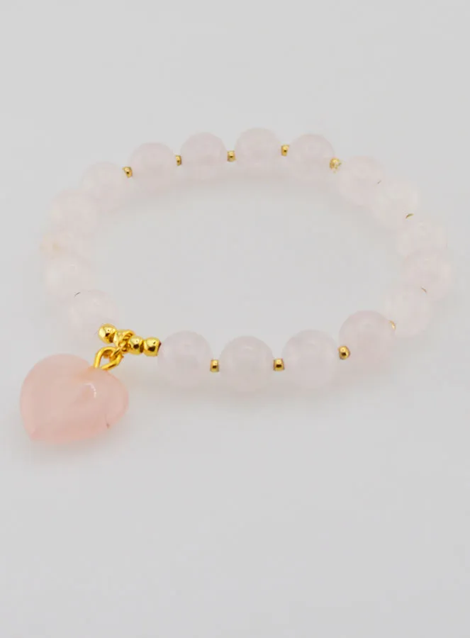 Edelsteen Armband Hart - Rozenkwarts (pic 3)