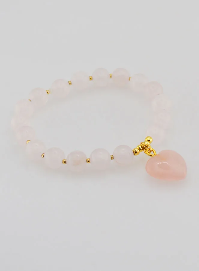 Edelsteen Armband Hart - Rozenkwarts (pic 4)