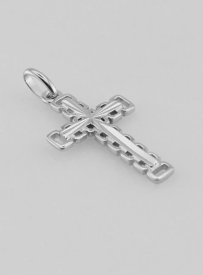 Zilveren Hanger Opengewerkt Geslepen Kruis (pic 3)