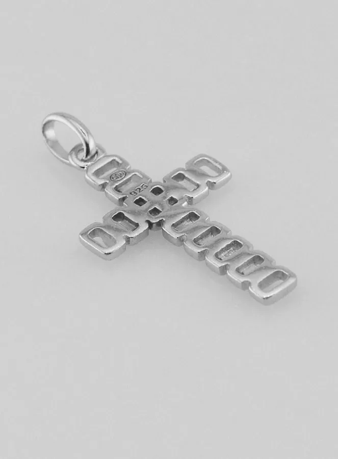 Zilveren Hanger Opengewerkt Geslepen Kruis (pic 4)