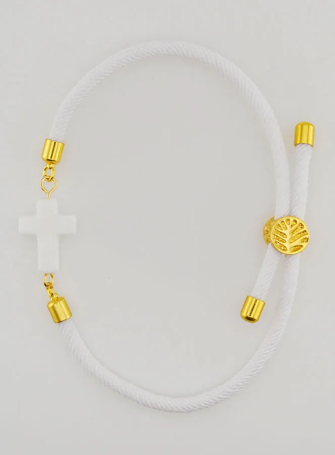 Religieuze Armband met Kruis - Wit (pic 1)