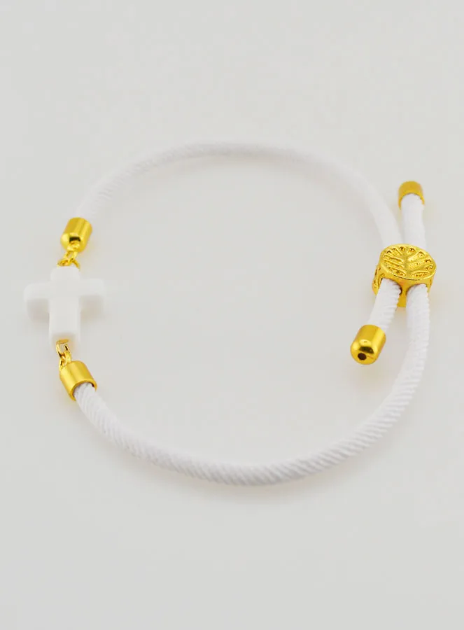 Religieuze Armband met Kruis - Wit (pic 2)