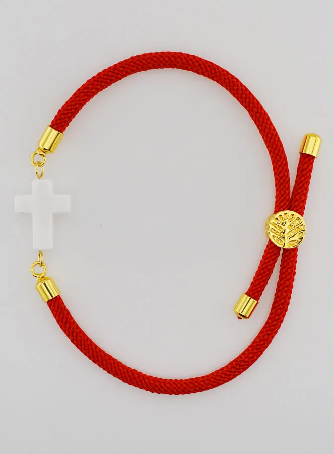 Religieuze Armband met Kruis - Rood (pic 1)