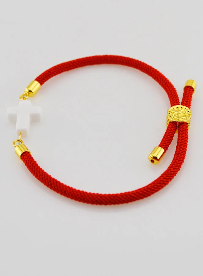 Religieuze Armband met Kruis - Rood (pic 2)