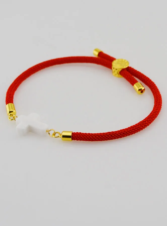 Religieuze Armband met Kruis - Rood (pic 3)