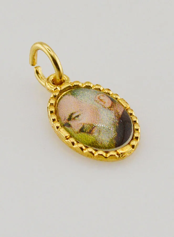 Medaillon met Gedraaide Rand 15mm - Padre Pio (pic 3)