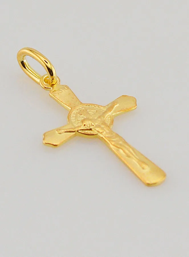 Vergulde Hanger Kruis van Sint Benedictus - 22mm (pic 3)