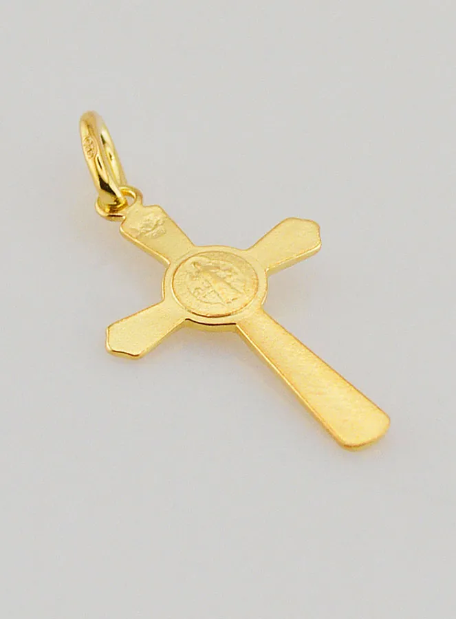 Vergulde Hanger Kruis van Sint Benedictus - 22mm (pic 4)