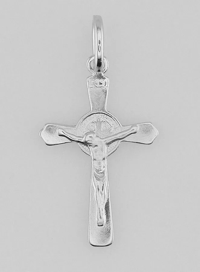 Zilveren Hanger Kruis van Sint Benedictus - 22mm (pic 1)
