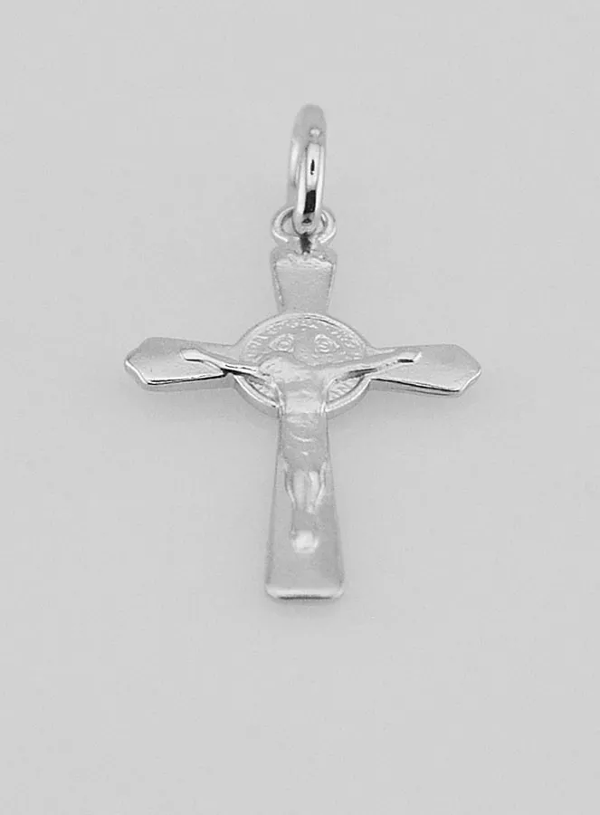 Zilveren Hanger Kruis van Sint Benedictus - 22mm (pic 2)