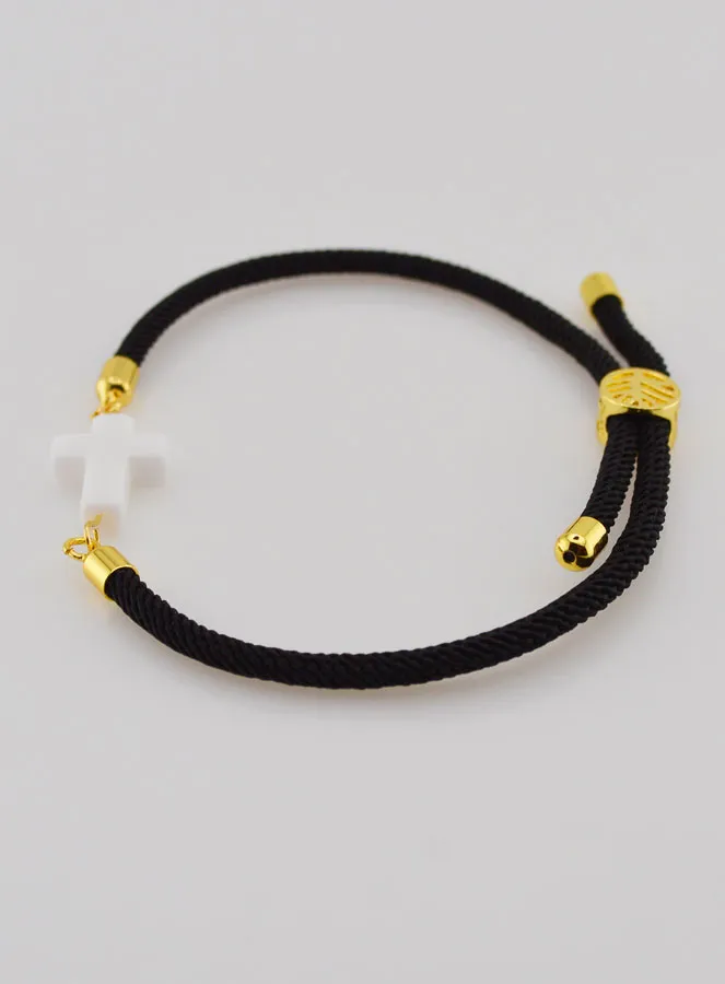 Religieuze Armband met Kruis - Zwart (pic 2)