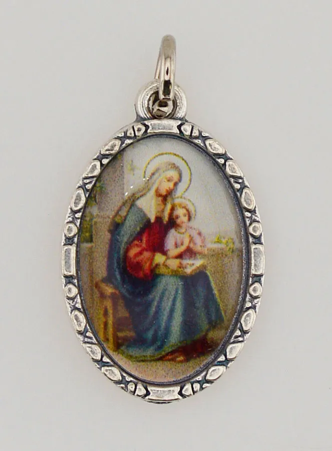 Medaillon met Gedraaide Rand 25mm - Heilige Anna (pic 1)