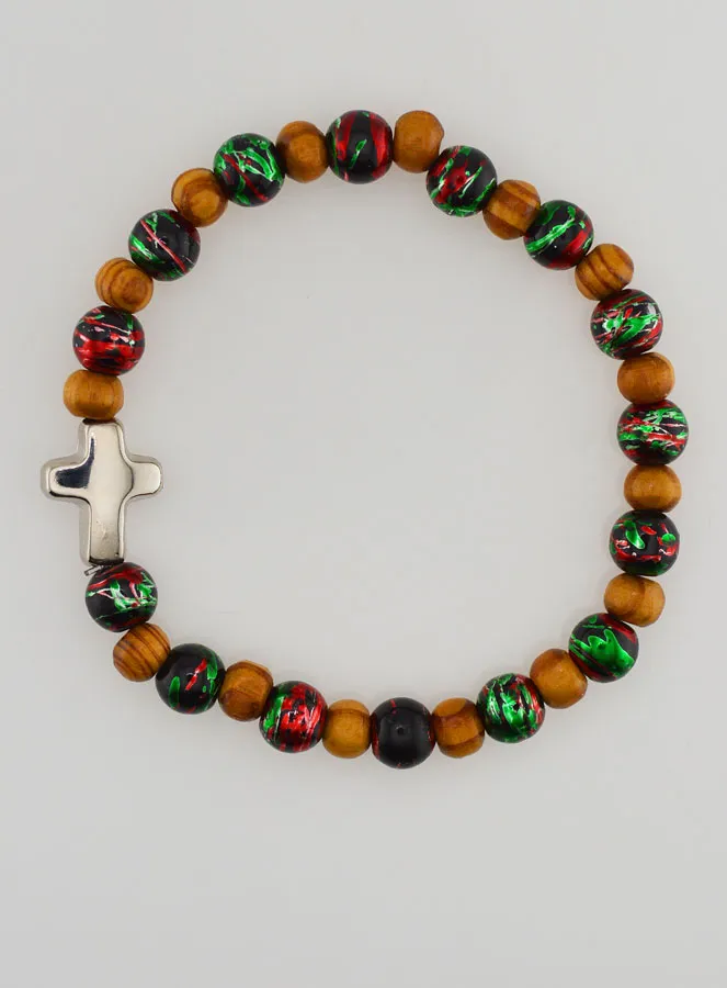 Armband Kind met Kruisje - Zwart (pic 1)
