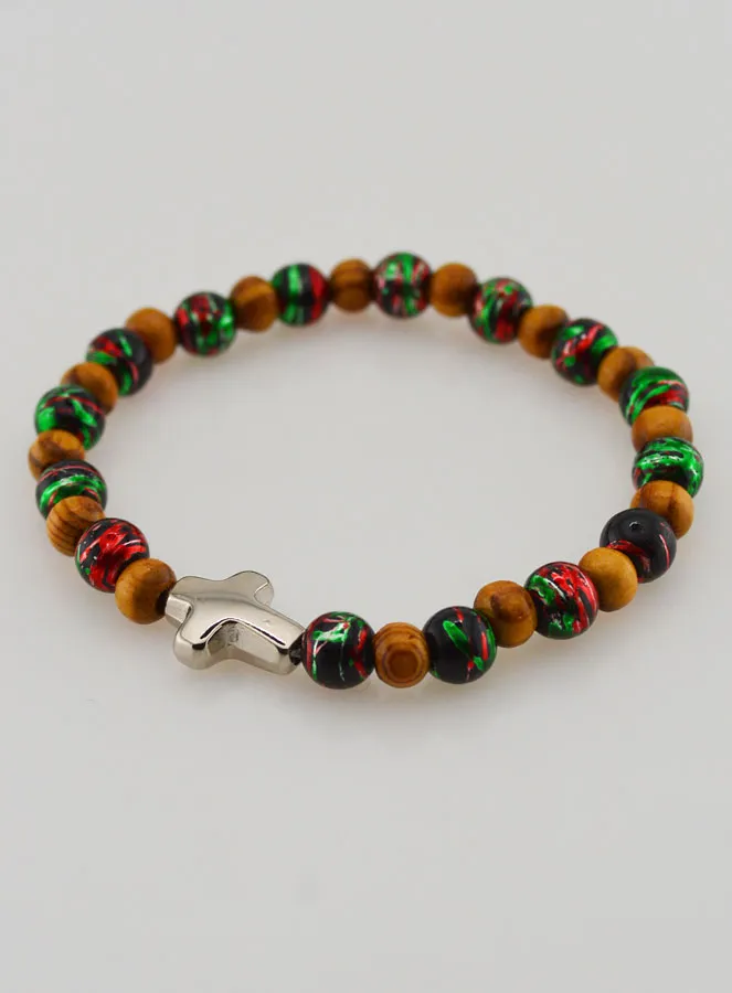 Armband Kind met Kruisje - Zwart (pic 3)