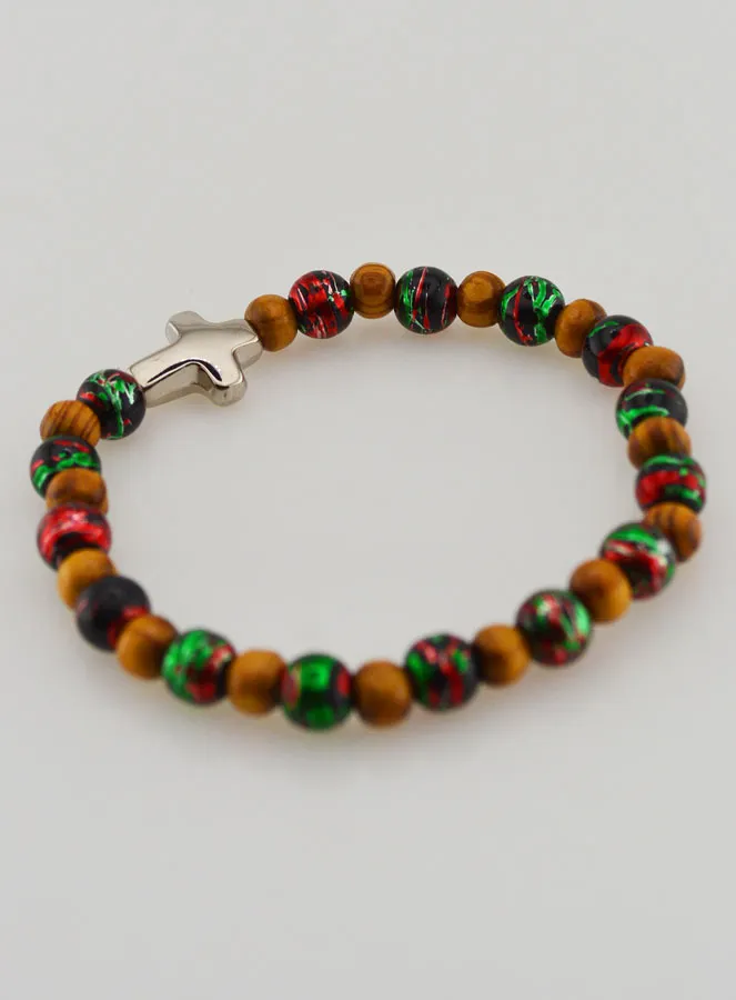 Armband Kind met Kruisje - Zwart (pic 4)
