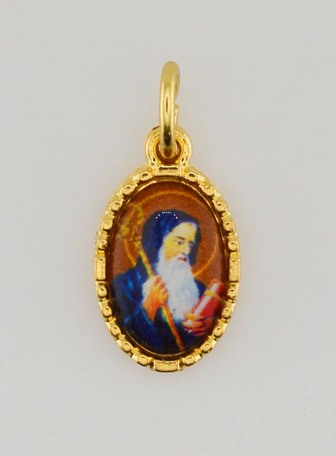 Medaillon met Gedraaide Rand 15mm – Heilige Benedictus (pic 1)