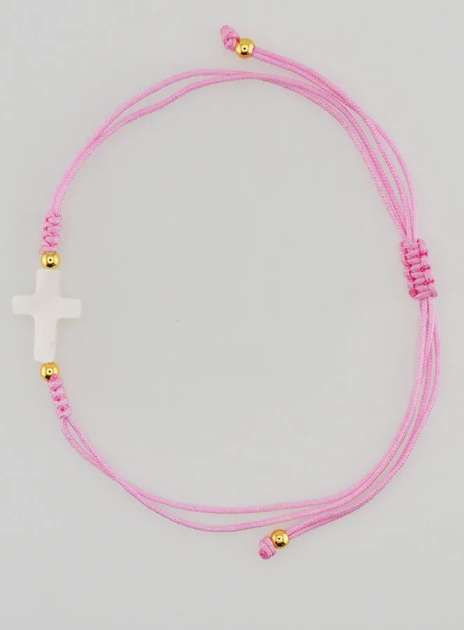 Armband met Kruis - Roze (pic 1)